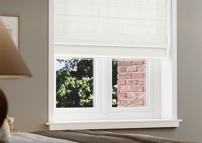 Lucerne Faux Silk, Arctic White - Roman Blind - Image 5